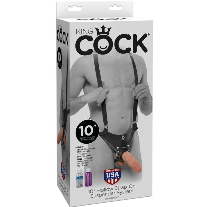 Strap-on Cavo King Cock Hollow Strap-on 10" Carne — 25.5 cm