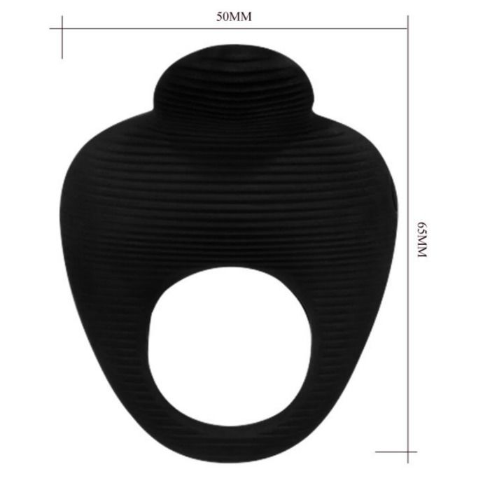 Anello Fallico Vibrante Pretty Love Thimble — Silicone, Nero