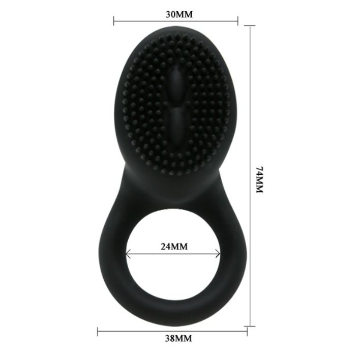 Anello Fallico Vibrante Pretty Love Cobra — Silicone, Nero