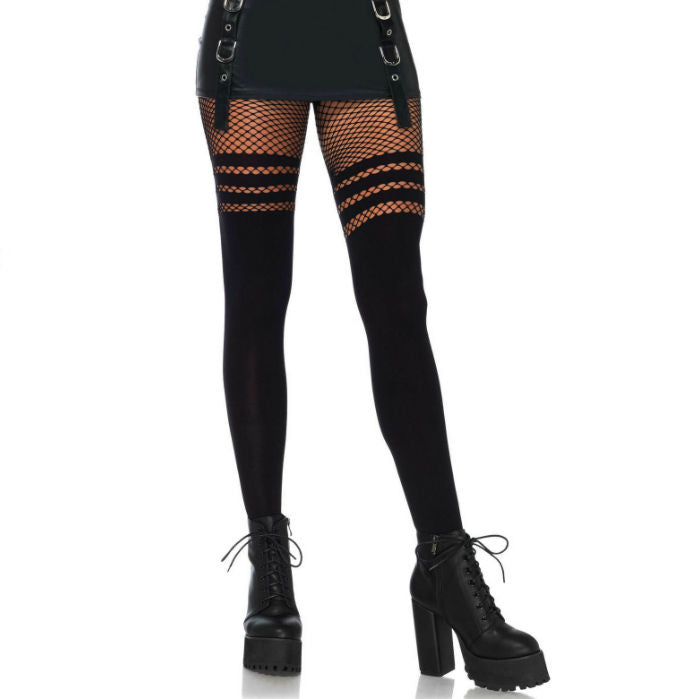 Collant Coscia Alta Fishnet Leg Avenue — Taglia Unica