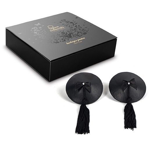 Copricapezzoli Burlesque Bijoux Pasties — Set Autoadesivo Nero