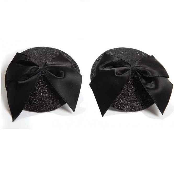 Copricapezzoli Burlesque con Fiocco Bijoux Pasties — Set Autoadesivo