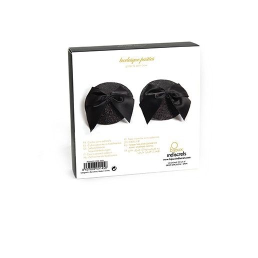 Copricapezzoli Burlesque con Fiocco Bijoux Pasties — Set Autoadesivo