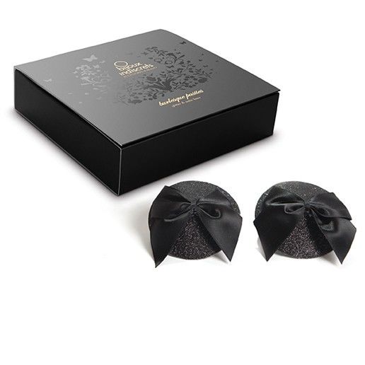 Copricapezzoli Burlesque con Fiocco Bijoux Pasties — Set Autoadesivo