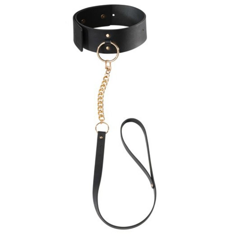 Collare BDSM con Guinzaglio Bijoux Indiscrets Maze — Nero