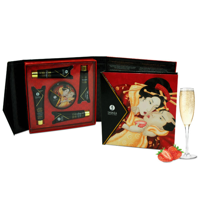 Kit Erotico da Massaggio Shunga Geisha Secrets — Fragole e Cava