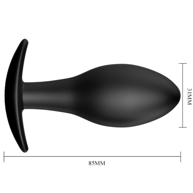 Plug Anale in Silicone Pretty Love — 8.5 cm, Nero