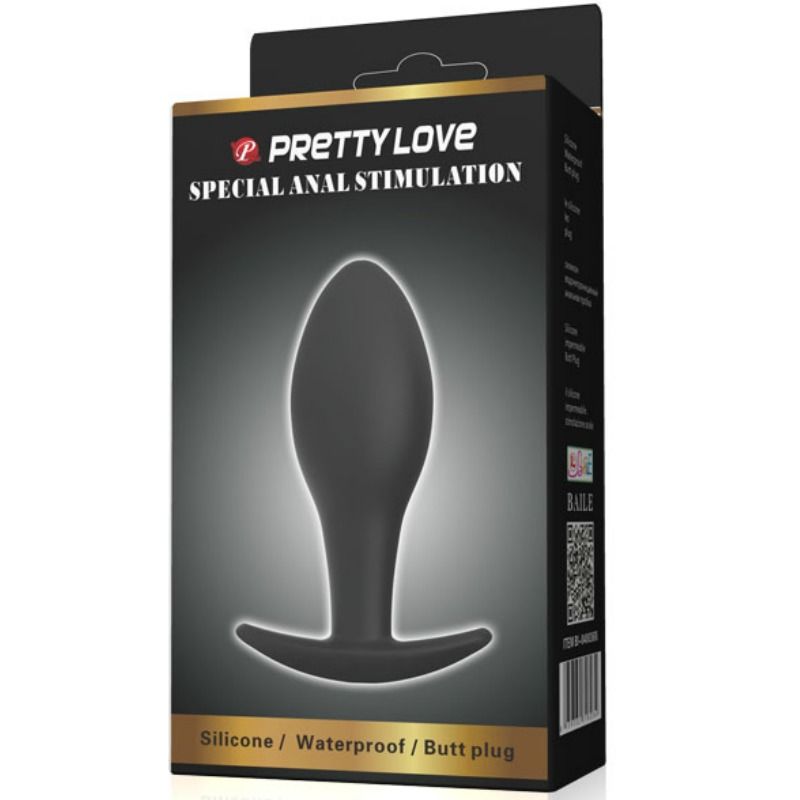 Plug Anale in Silicone Pretty Love — 8.5 cm, Nero