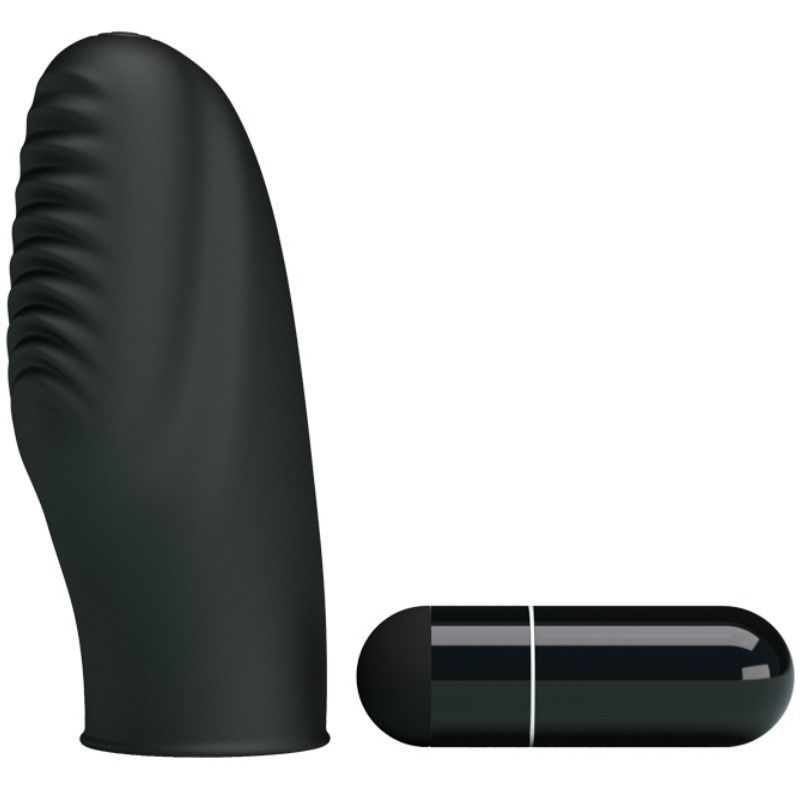 Vibratore Ditale Pretty Love Stanford — Silicone, Nero