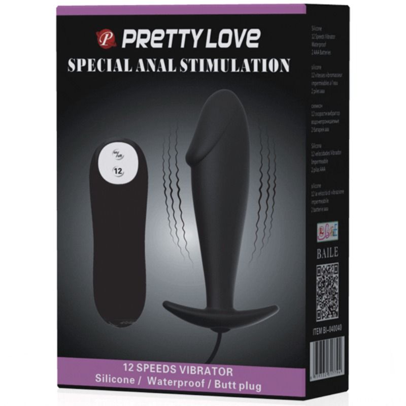 Plug Anale Vibrante Pretty Love — Silicone, 12 Modalità