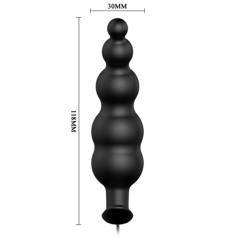Plug Anale Vibrante Pretty Love — Silicone, 12 Modalità, Nero