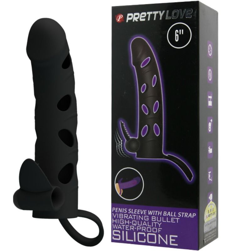 Guaina Fallica Vibrante Pretty Love — Silicone, 15.2 cm