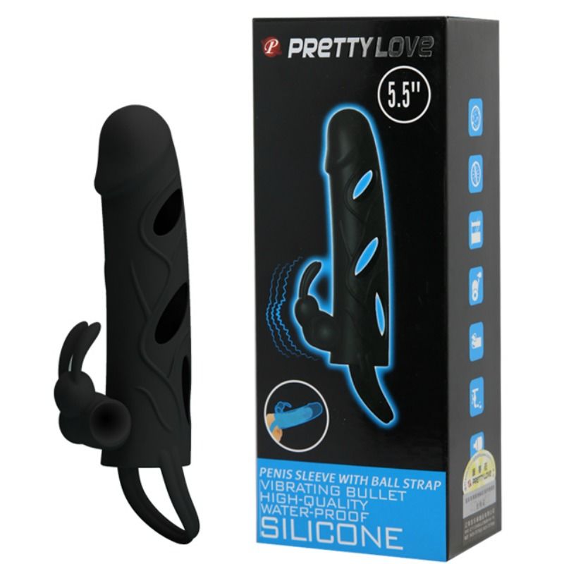 Guaina Fallica Vibrante Pretty Love — Silicone, 15 cm
