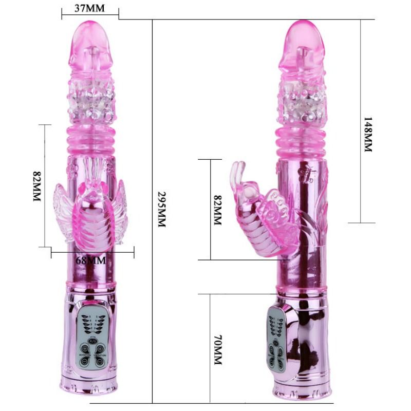 Vibratore Rabbit Rotante Baile Throbbing Butterfly — USB