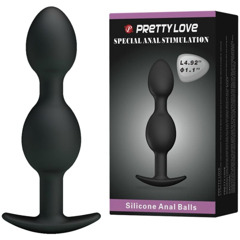 Sfere Anali in Silicone Pretty Love — 12.5 cm, Nere
