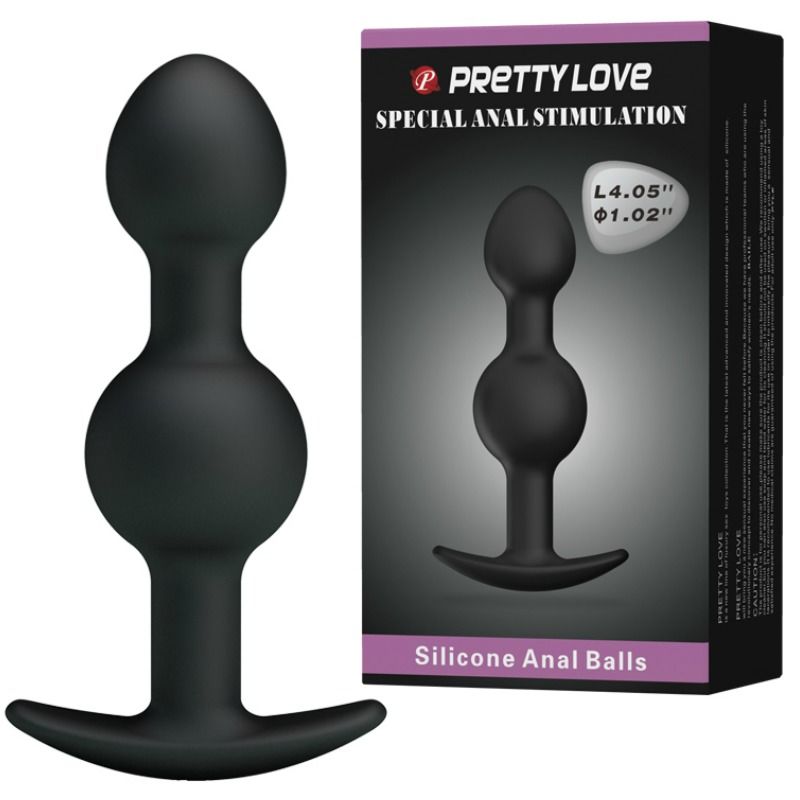 Sfere Anali in Silicone Pretty Love — 10,3 cm, Nero