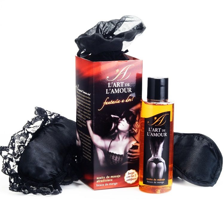 Kit Bondage con Benda e Olio Massaggio Extase Sensual Fantasy