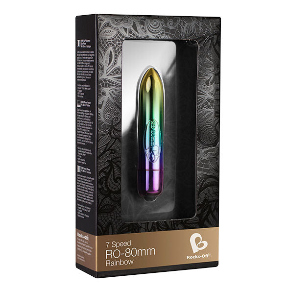 Uovo Vibrante 7 Velocità Rocks-Off RO-80MM — Edizione Arcobaleno