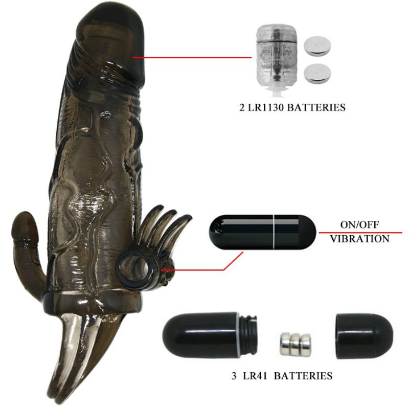 Guaina Fallica Vibrante Baile Brave Man — Doppio Bullet 16.5 cm