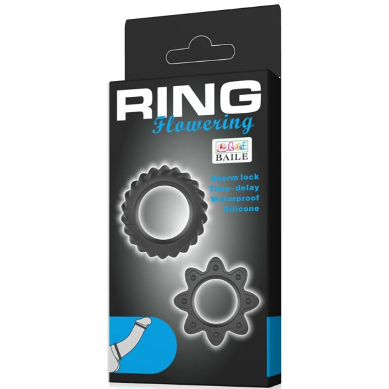 Kit 2 Anelli Fallici Ritardanti Baile Flowering — Silicone