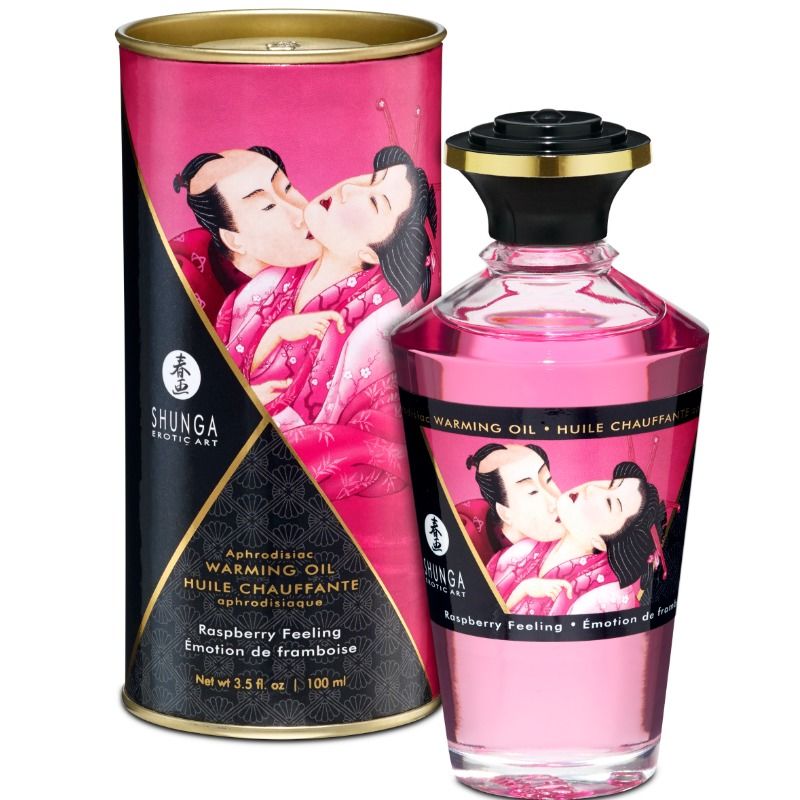 Olio da Massaggio Erotico Shunga — Effetto Calore Lampone 100 ml