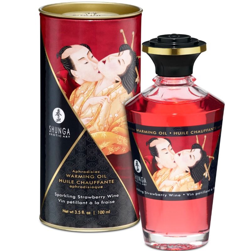 Olio da Massaggio Erotico Effetto Calore Shunga — Fragole 100 ml