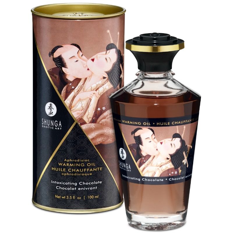Olio da Massaggio Erotico Shunga — Cioccolato, Effetto Calore 100 ml
