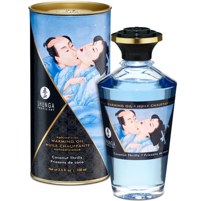 Olio da Massaggio Erotico Shunga — Effetto Calore Cocco, 100 ml