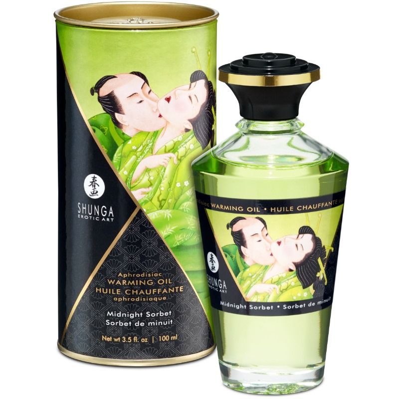 Olio da Massaggio Effetto Calore Shunga — Sorbetto Mezzanotte 100 ml