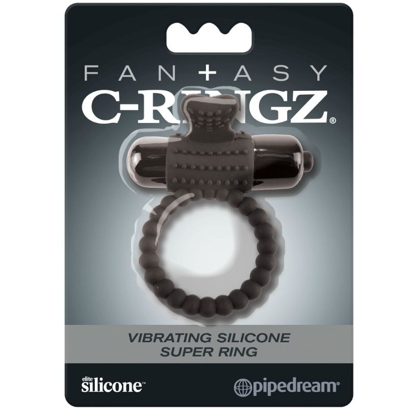 Anello Fallico Vibrante Fantasy C-Ringz — Silicone Nero