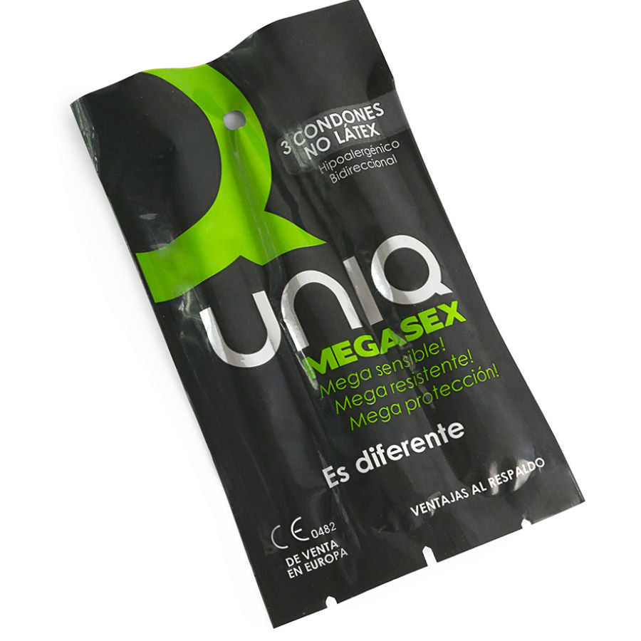 Preservativi Senza Lattice UNIQ Megasex — 3 Unità