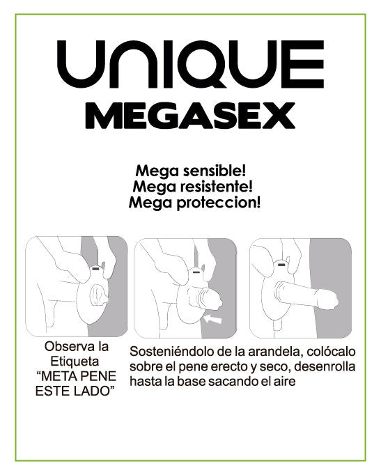 Preservativi Senza Lattice UNIQ Megasex — 3 Unità