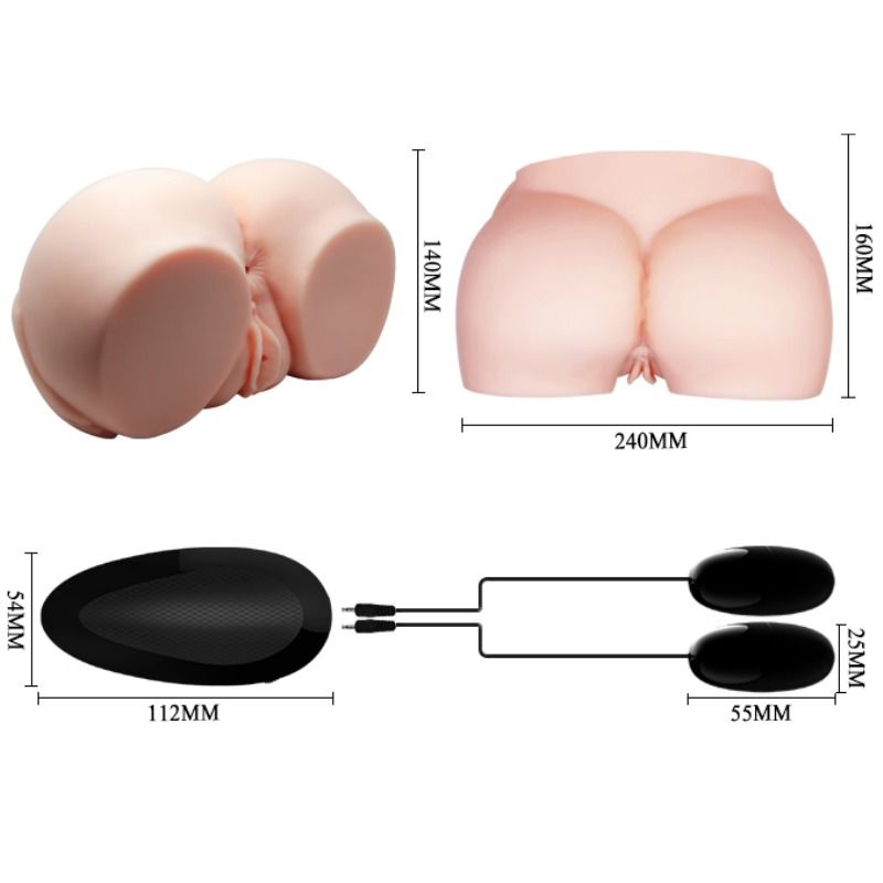 Masturbatore Maschile Realistico Crazy Bull — Vagina e Ano, Vibrante