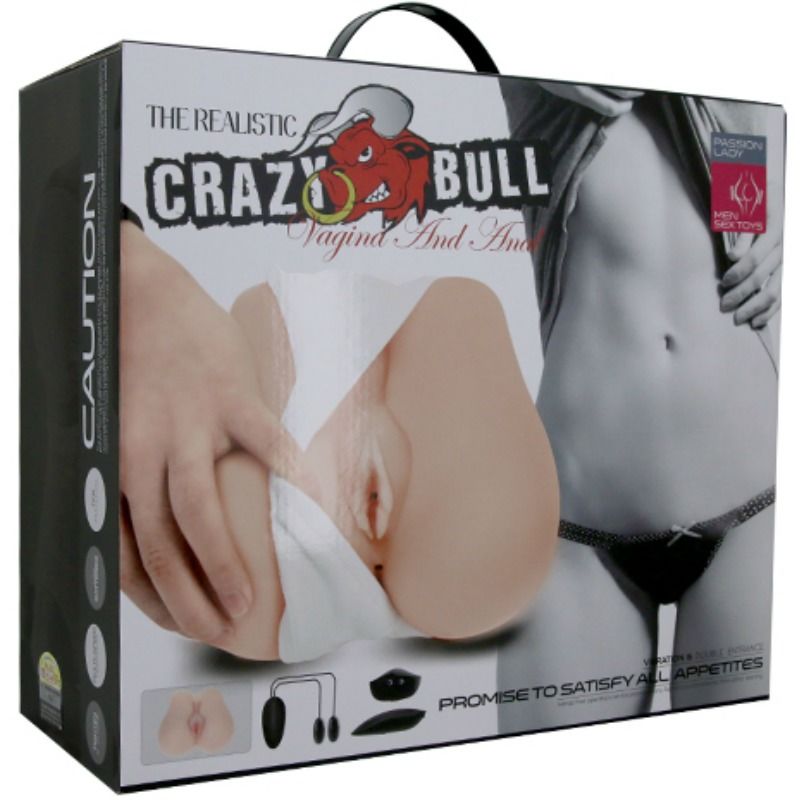 Masturbatore Maschile Realistico Crazy Bull — Vagina e Ano, Vibrante