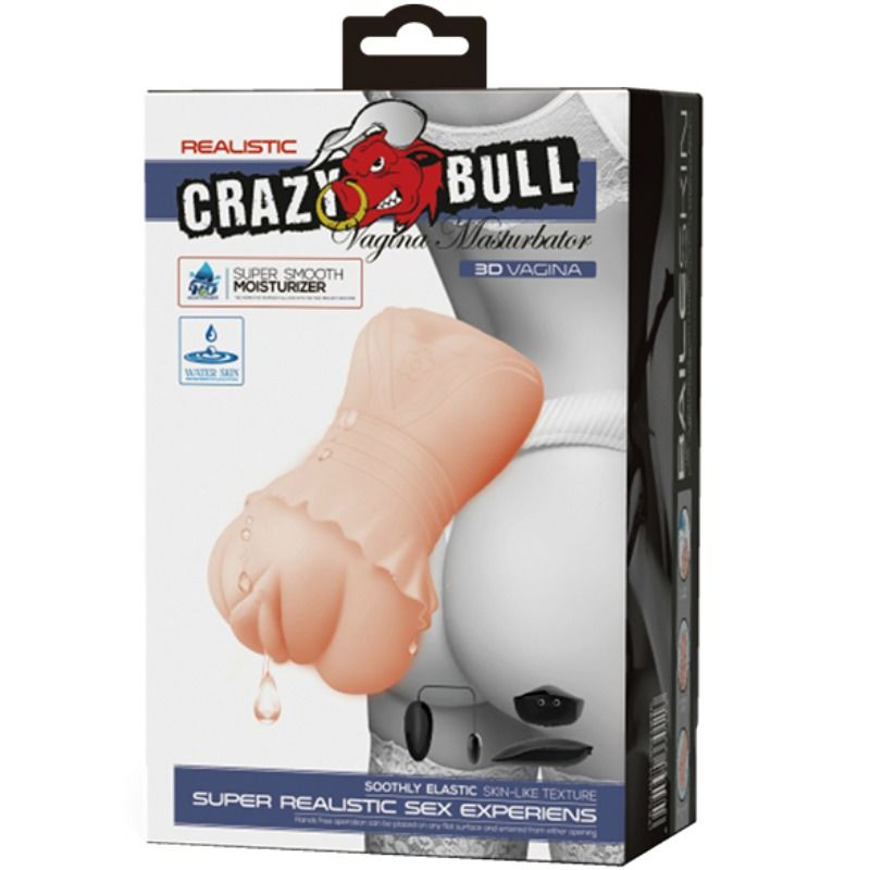 Masturbatore Maschile Vagina Autolubrificante Crazy Bull — Vibrante