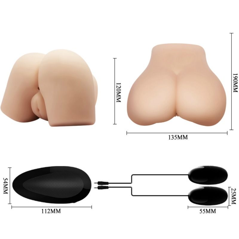 Masturbatore Maschile Realistico Crazy Bull — Vagina e Ano, Vibrante