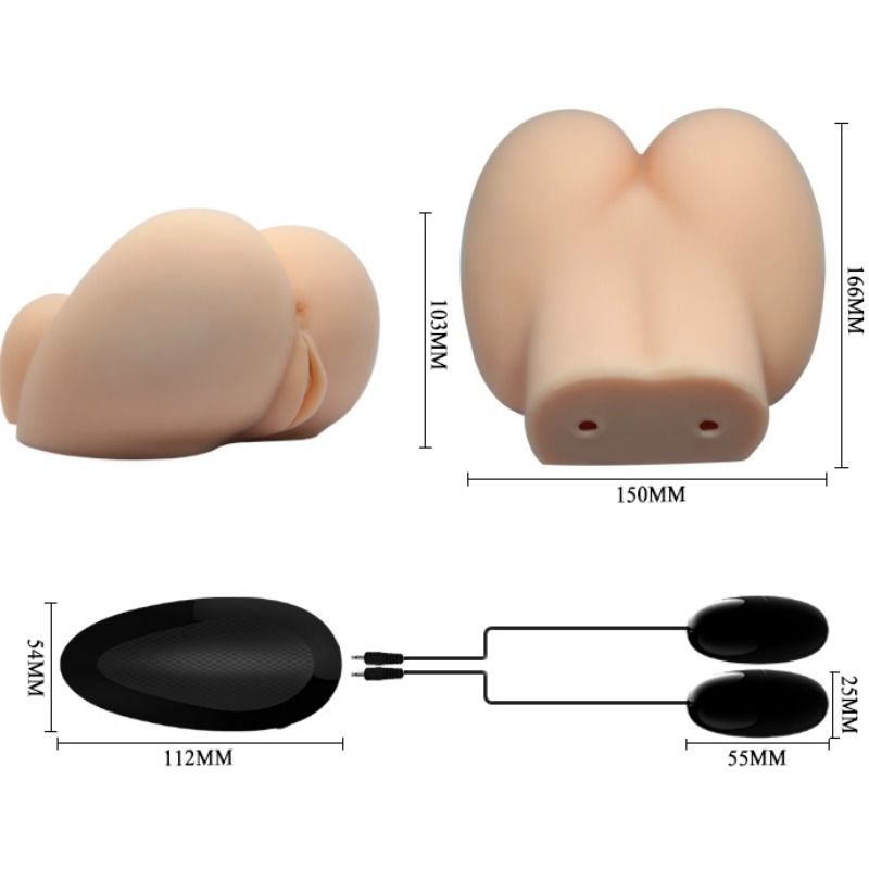 Masturbatore Maschile Realistico Crazy Bull — Vagina e Ano, Vibrante