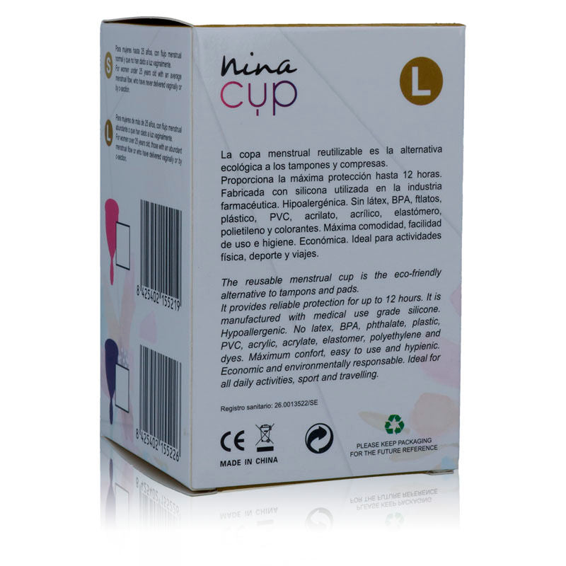 Coppa Mestruale in Silicone Nina Kikí Nina Cup — Taglia L