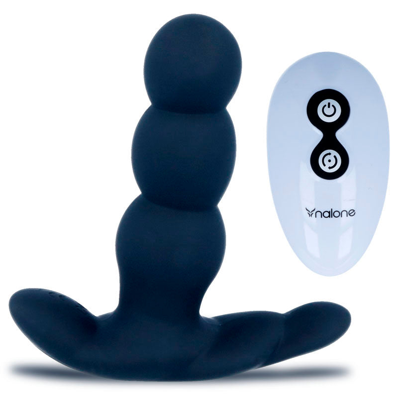 Vibratore Anale con Rotazione Nalone Pearl — Telecomando, Nero
