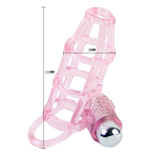 Guaina Fallica Vibrante con Anello Baile — Silicone, 10 Ritmi