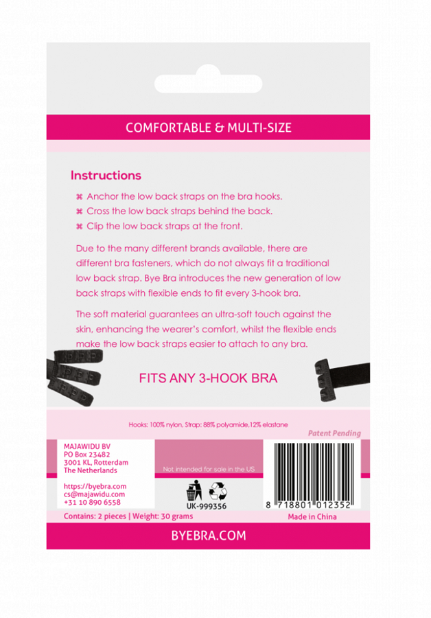 Adattatore Reggiseno Schiena Scoperta Bye-Bra — Nero e Bianco