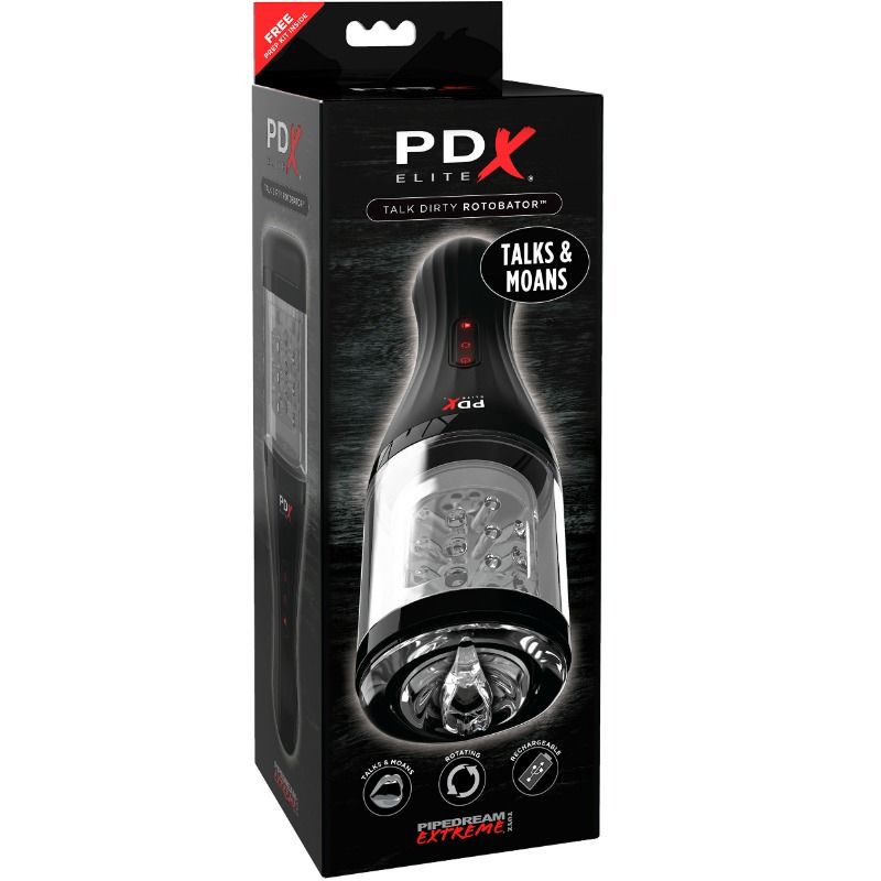 Masturbatore Maschile Rotante con Audio PDX Elite Talk Dirty