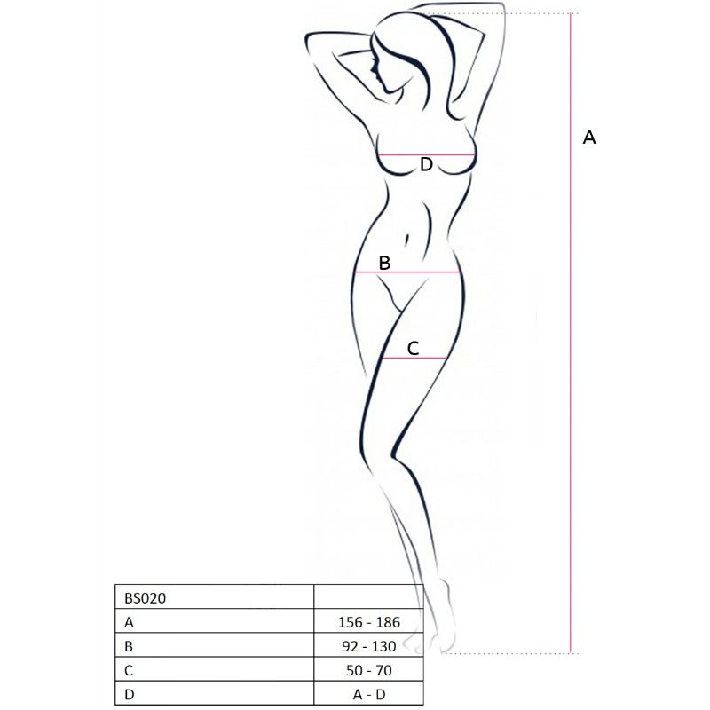 Body a Rete Sexy Passion BS020 — Apertura Cavallo, Nero