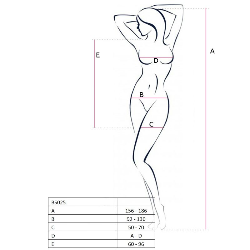 Bodystocking a Rete Passion BS025 — Abito Corto, Taglia Unica