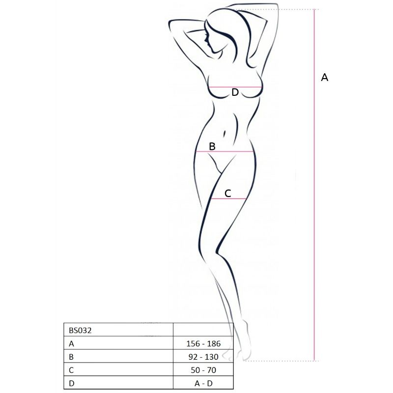 Bodystocking a Rete Passion Woman BS032 — Rosso, Taglia Unica