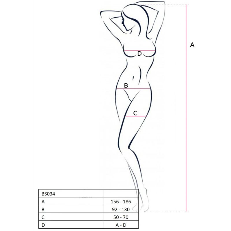 Body Erotico a Rete Passion BS034 — Rosso, Taglia Unica