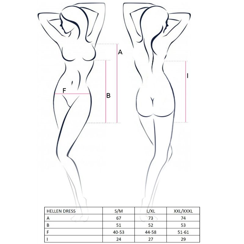 Lingerie Sexy Passion Hellen — Abito e Perizoma, S/M