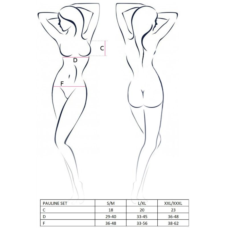 Lingerie Sexy Passion Pauline Set 3 Pezzi — Nero, Taglia L/XL
