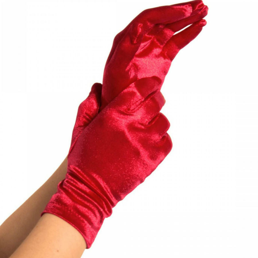 Guanti in Raso Leg Avenue — Taglia Unica, Rosso