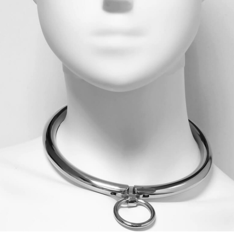 Collare BDSM con Lucchetto Metal Hard — Metallo, 12 cm